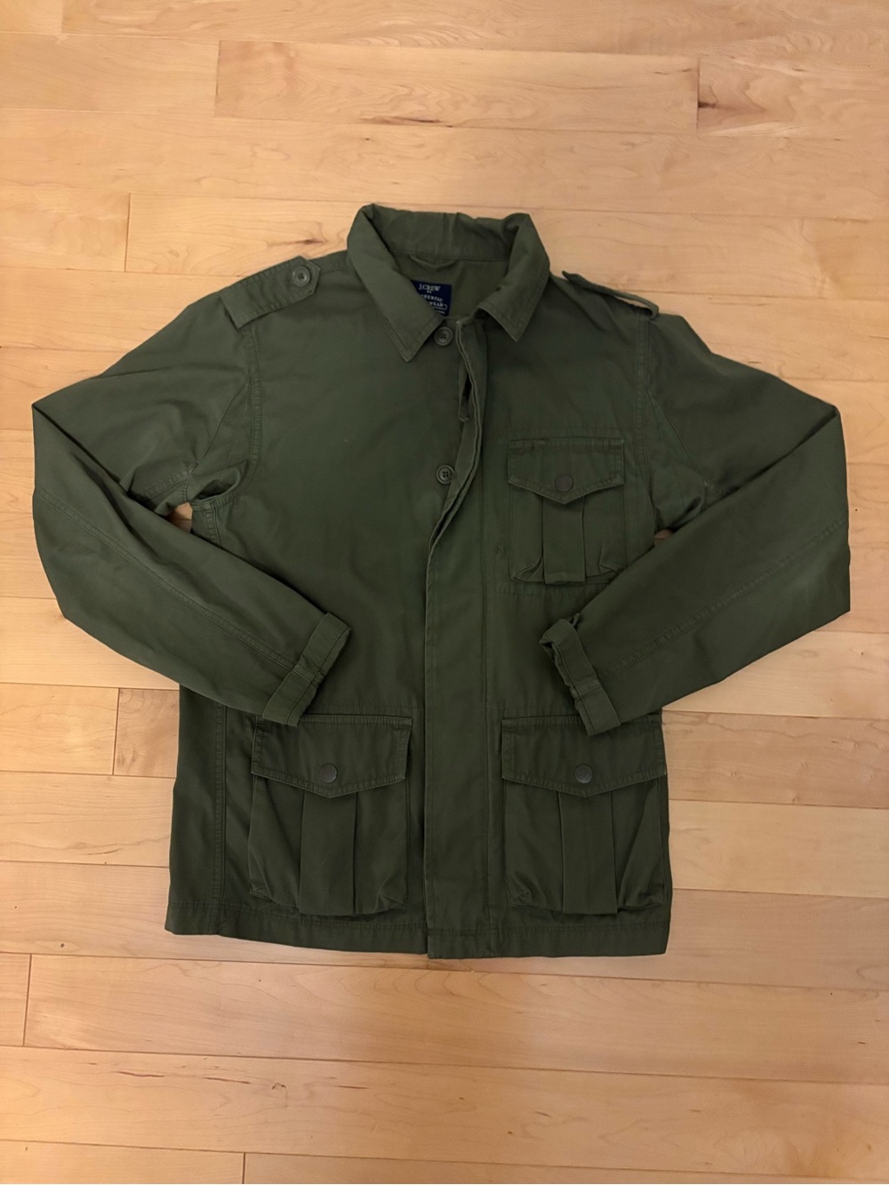J Crew Men's Military-Style Field Jacket - Olive Green XS/S